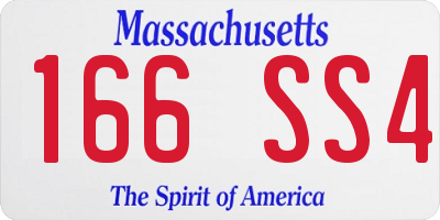 MA license plate 166SS4