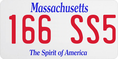 MA license plate 166SS5