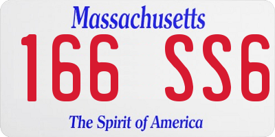 MA license plate 166SS6