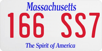 MA license plate 166SS7