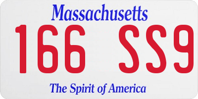 MA license plate 166SS9