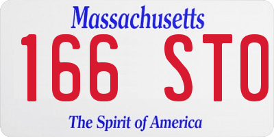 MA license plate 166ST0