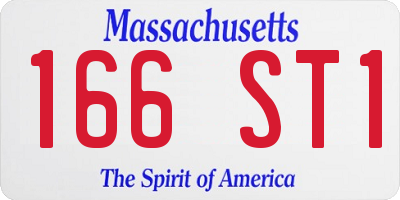 MA license plate 166ST1