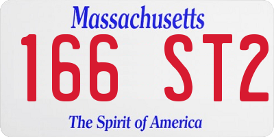 MA license plate 166ST2