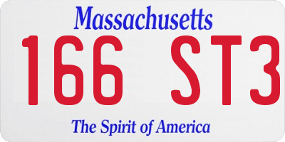 MA license plate 166ST3