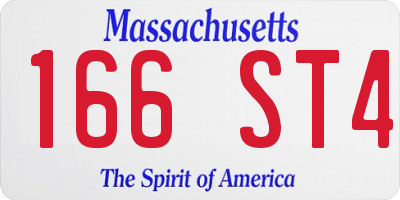 MA license plate 166ST4
