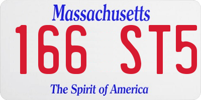 MA license plate 166ST5
