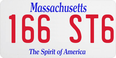 MA license plate 166ST6