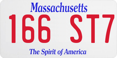 MA license plate 166ST7