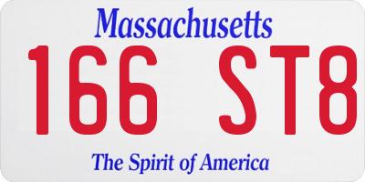 MA license plate 166ST8