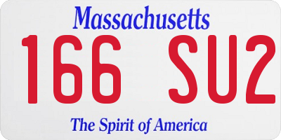 MA license plate 166SU2