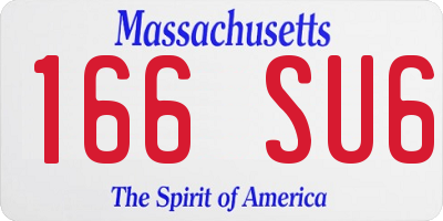 MA license plate 166SU6