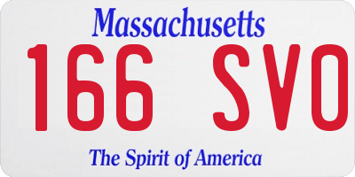 MA license plate 166SV0