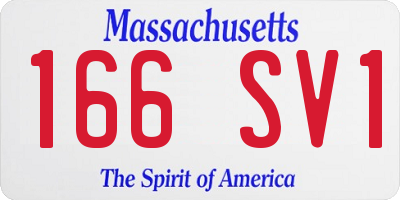MA license plate 166SV1