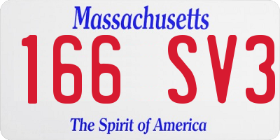 MA license plate 166SV3