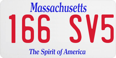 MA license plate 166SV5
