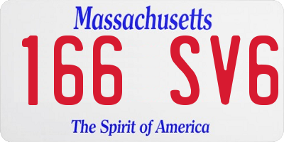 MA license plate 166SV6