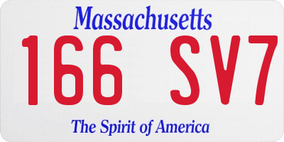 MA license plate 166SV7