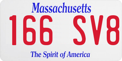 MA license plate 166SV8