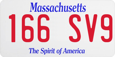 MA license plate 166SV9