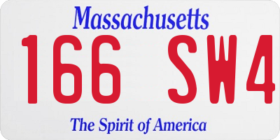 MA license plate 166SW4
