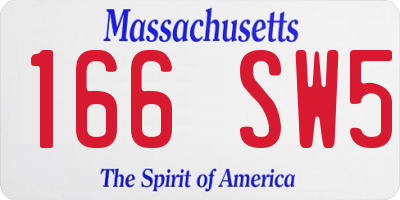 MA license plate 166SW5