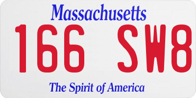 MA license plate 166SW8