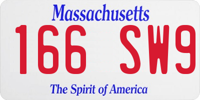 MA license plate 166SW9