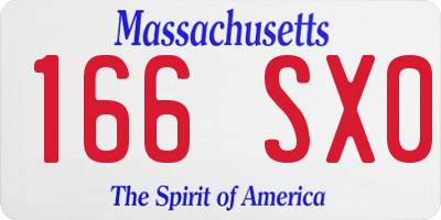 MA license plate 166SX0