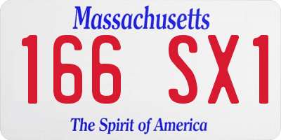 MA license plate 166SX1