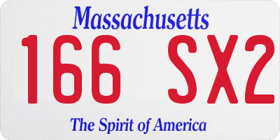 MA license plate 166SX2