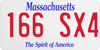 MA license plate 166SX4