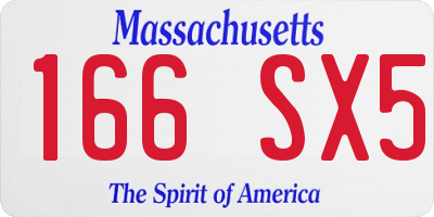 MA license plate 166SX5
