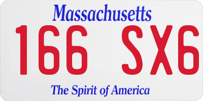 MA license plate 166SX6
