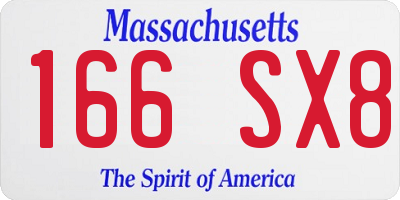 MA license plate 166SX8