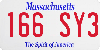 MA license plate 166SY3