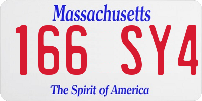 MA license plate 166SY4