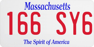 MA license plate 166SY6