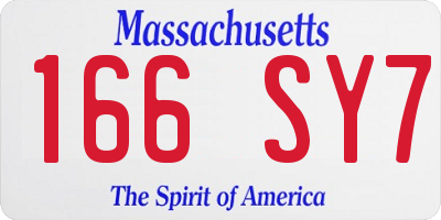 MA license plate 166SY7