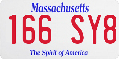 MA license plate 166SY8