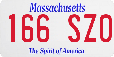 MA license plate 166SZ0