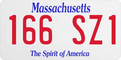 MA license plate 166SZ1