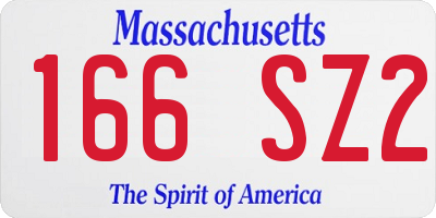 MA license plate 166SZ2