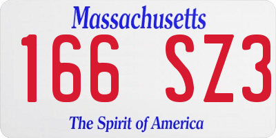 MA license plate 166SZ3