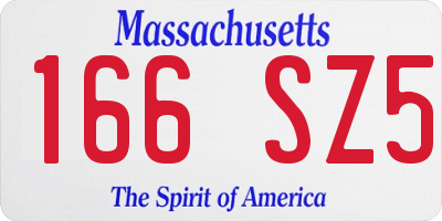 MA license plate 166SZ5