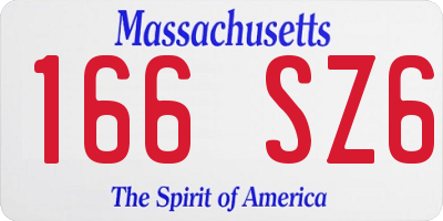 MA license plate 166SZ6