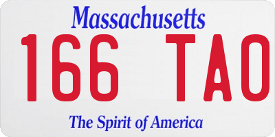 MA license plate 166TA0