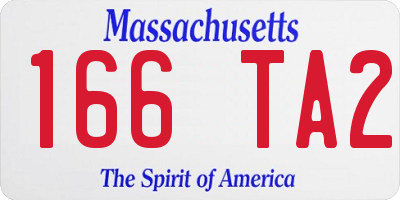 MA license plate 166TA2