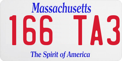 MA license plate 166TA3