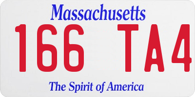 MA license plate 166TA4
